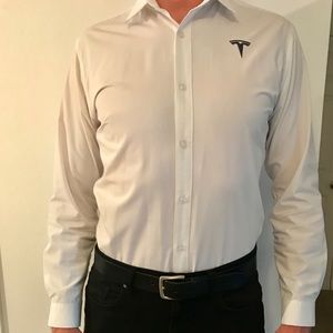 *TESLA* Men’s white button down shirt